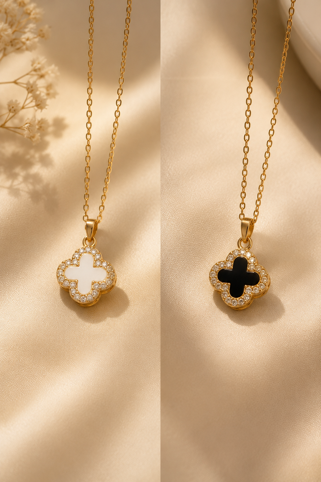 Luna Duo Reversible Clover Necklace