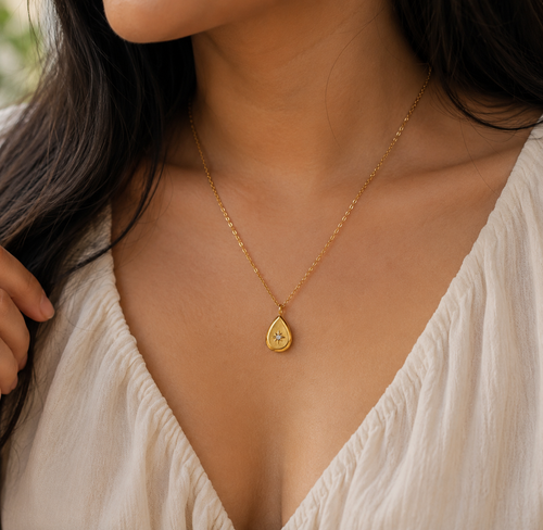 Celeste Teardrop Pendant Necklace