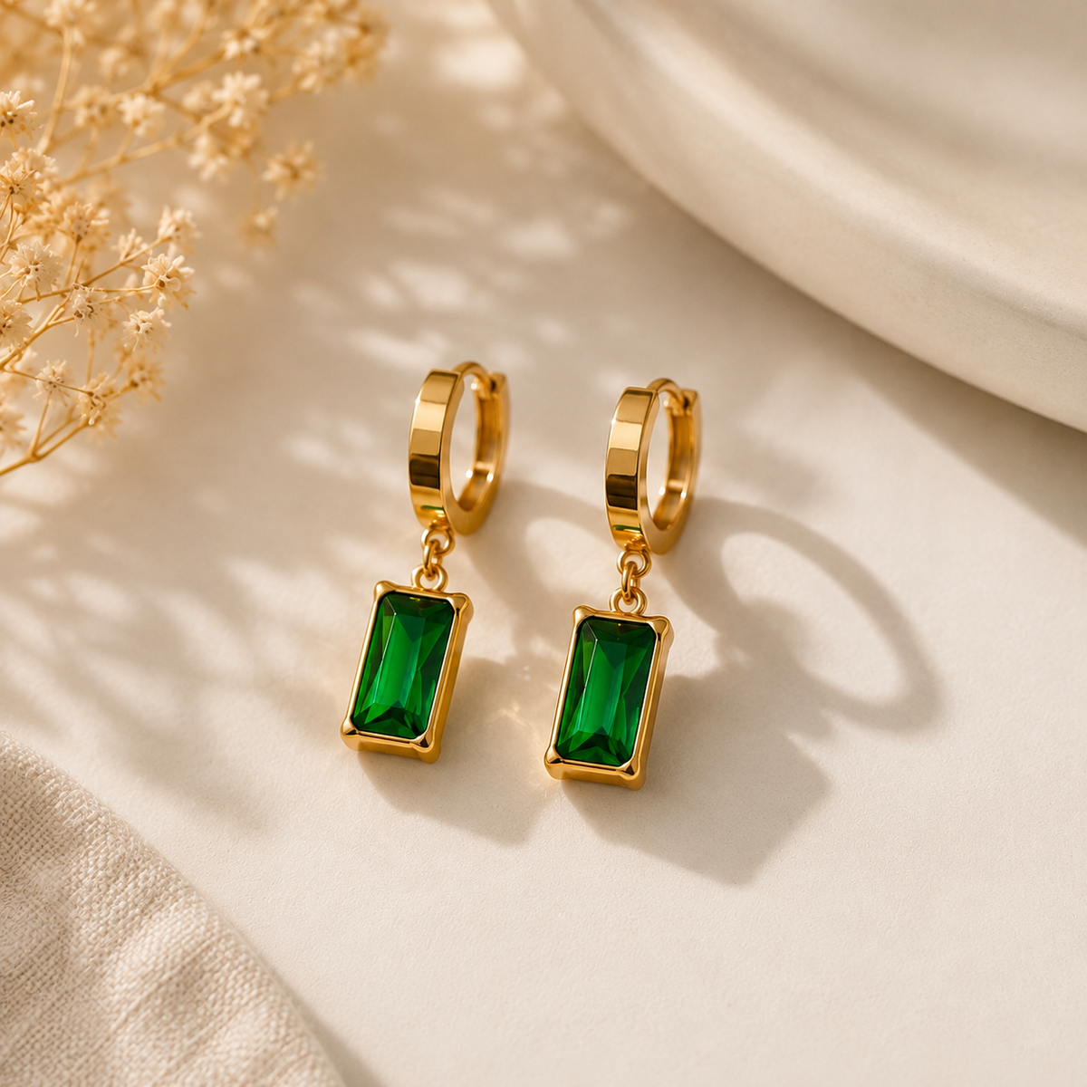 Emerald Luxe Drop Earrings