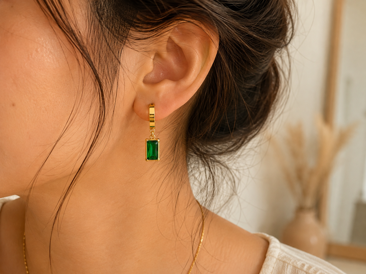 Emerald Luxe Drop Earrings