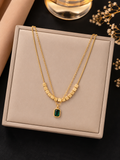 Emerald Glow Layered Necklace