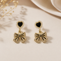 Black Heart Bow Earrings